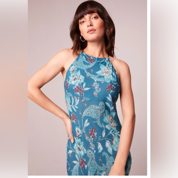 💕NWT- BEAUTIFUL BAND OF THE FREE TEAL HALTER DRESS SZ XS💕 - Picture 2 of 10